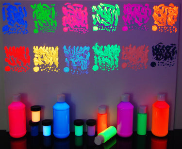 Blacklight Reactive Fluorescent Acrylic Paints Single Bottles